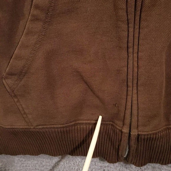 Vintage Kirra Hoodie Womens Extra Large Brown White Striped Full Zip Skater Punk - Picture 8 of 14